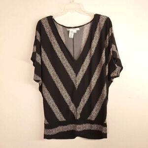 Black V-Neck Women's Top